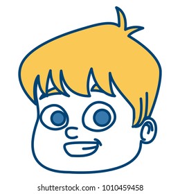 Cute boy face cartoon