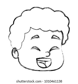 Cute boy face cartoon