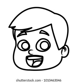 Cute boy face cartoon