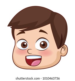 Cute boy face cartoon