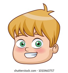 Cute boy face cartoon