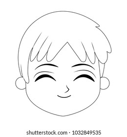 Cute boy face cartoon