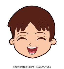 Cute boy face cartoon