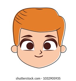 Cute boy face cartoon