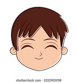 Cute boy face cartoon
