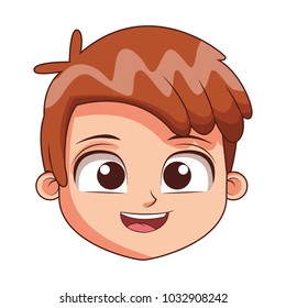 Cute boy face cartoon