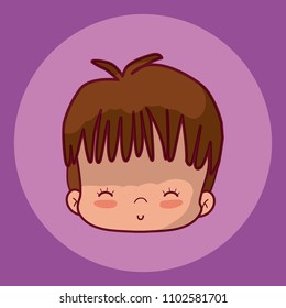 Cute boy face cartoon