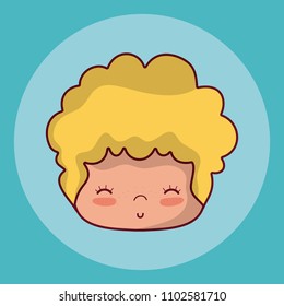 Cute boy face cartoon