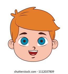 Cute boy face cartoon