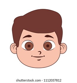 Cute boy face cartoon