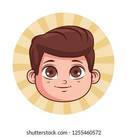 cute boy face cartoon