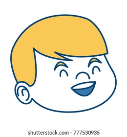 Cute boy face cartoon