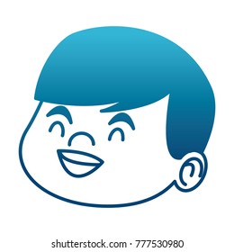 Cute boy face cartoon