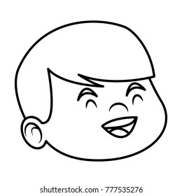 Cute boy face cartoon