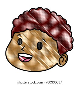 Cute boy face cartoon