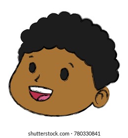 Cute boy face cartoon