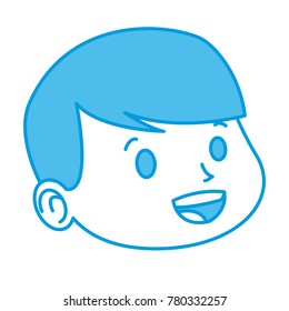 Cute boy face cartoon