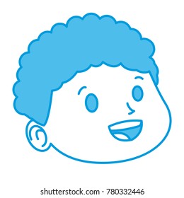 Cute boy face cartoon