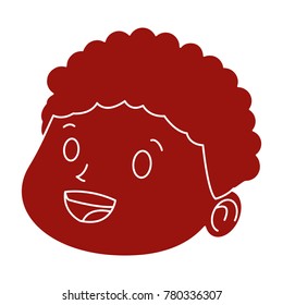 Cute boy face cartoon