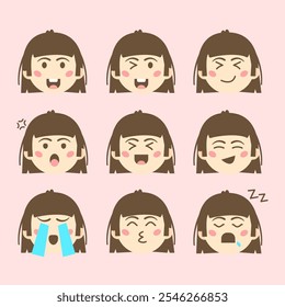 Ilustración de personaje de cara de niño lindo. Adecuado para el cómic, la educación en la escuela.