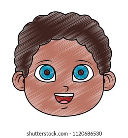 Cute boy face scribble