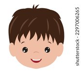 Cute boy face vector cartoon illustration