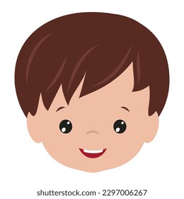 Cute-Boy-Gesicht, Vektorgrafik-Illustration