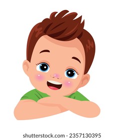 cute boy face vector illustration