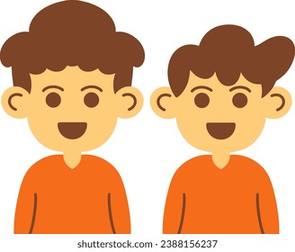Cute Boy Face. vector illustration