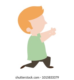 Cute boy faceless cartoon
