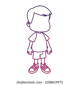 Cute boy faceless cartoon