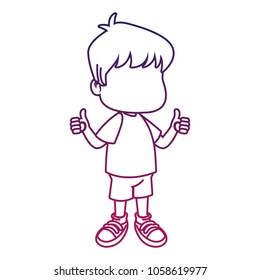 Cute boy faceless cartoon