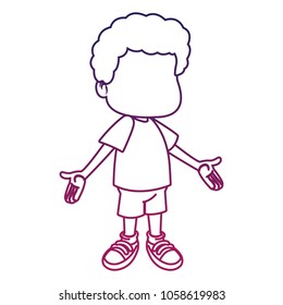 Cute boy faceless cartoon