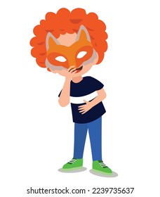 cute boy in fox mask