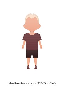 Buen chico en pleno crecimiento. Aislado. Estilo de caricatura. Ilustración del vector