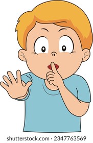 Cute boy with funny quiet secret expression 