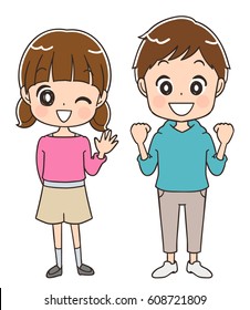 Cute boy and girl