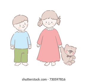 Cute boy and girl