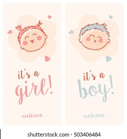 cute it's a boy and girl cards