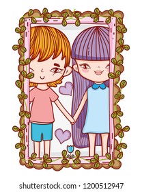 Cute boy and girl cartoons