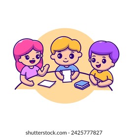 Cute Boy And Girl Studying Together Cartoon Vector Icon
Illustration. People Education Icon Concept Isolated Premium
Vector. Flat Cartoon Style
