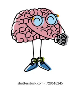 Cute boy with glasses cartoon