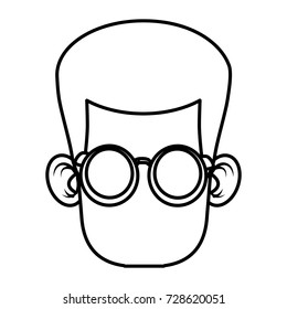 Cute boy with glasses cartoon