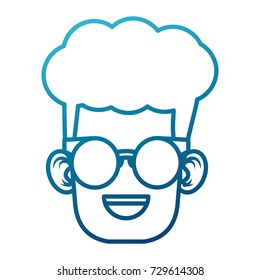 Cute boy with glasses cartoon