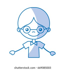 cute boy with glasses character icon