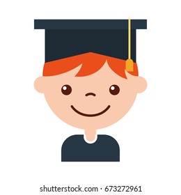 cute boy graduated icon
