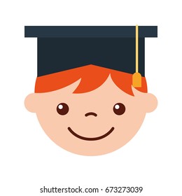 cute boy graduated icon