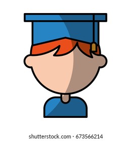 cute boy graduated icon
