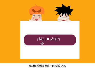 Cute boy Halloween Vector party