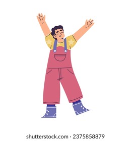 Cute Boy at Happy Birthday Party Celebrating Holiday Vector Illustration
